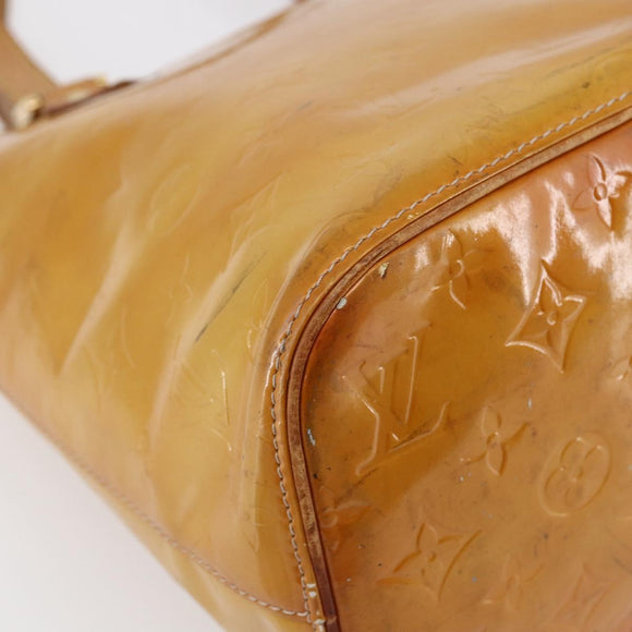 LOUIS VUITTON Monogram Vernis Houston Hand Bag Beige M91004 LV Auth 147674
