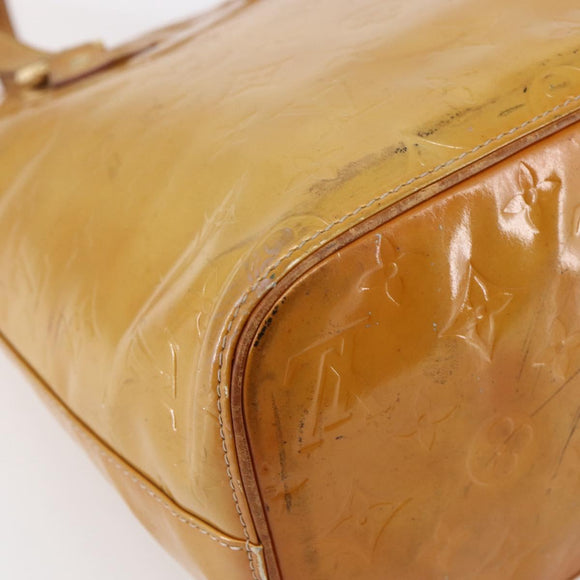 LOUIS VUITTON Monogram Vernis Houston Hand Bag Beige M91004 LV Auth 147674