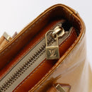 LOUIS VUITTON Monogram Vernis Houston Hand Bag Beige M91004 LV Auth 147674-18