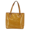 LOUIS VUITTON Monogram Vernis Houston Hand Bag Beige M91004 LV Auth 147674-13