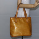 LOUIS VUITTON Monogram Vernis Houston Hand Bag Beige M91004 LV Auth 147674-23