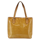 LOUIS VUITTON Monogram Vernis Houston Hand Bag Beige M91004 LV Auth 147674-2