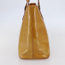 LOUIS VUITTON Monogram Vernis Houston Hand Bag Beige M91004 LV Auth 147674-3