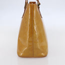 LOUIS VUITTON Monogram Vernis Houston Hand Bag Beige M91004 LV Auth 147674-4