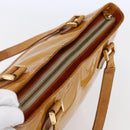 LOUIS VUITTON Monogram Vernis Houston Hand Bag Beige M91004 LV Auth 147674-6