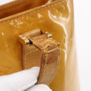 LOUIS VUITTON Monogram Vernis Houston Hand Bag Beige M91004 LV Auth 147674-8