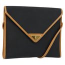 SAINT LAURENT Shoulder Bag PVC Black Gold Auth 147681-1