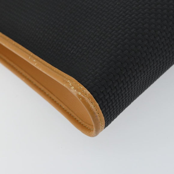 SAINT LAURENT Shoulder Bag PVC Black Gold Auth 147681