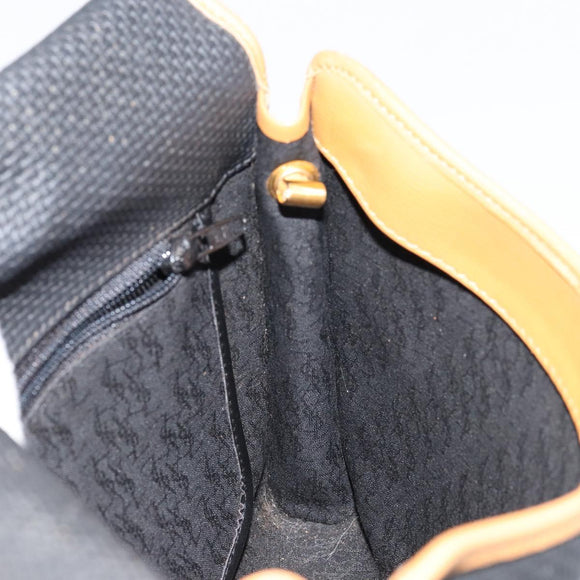 SAINT LAURENT Shoulder Bag PVC Black Gold Auth 147681