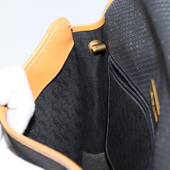 SAINT LAURENT Shoulder Bag PVC Black Gold Auth 147681