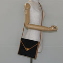 SAINT LAURENT Shoulder Bag PVC Black Gold Auth 147681-21