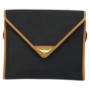 SAINT LAURENT Shoulder Bag PVC Black Gold Auth 147681-13