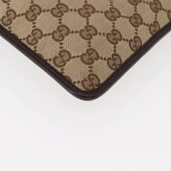 GUCCI GG Canvas Shoulder Bag Beige Silver 27639 Auth 147682