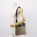 GUCCI GG Canvas Shoulder Bag Beige Silver 27639 Auth 147682-21