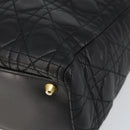 Christian Dior Lady Dior Canage Hand Bag Lamb Skin Black Auth 147686-9