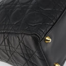 Christian Dior Lady Dior Canage Hand Bag Lamb Skin Black Auth 147686-14