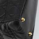 Christian Dior Lady Dior Canage Hand Bag Lamb Skin Black Auth 147686-16