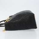 Christian Dior Lady Dior Canage Hand Bag Lamb Skin Black Auth 147686-4