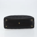 Christian Dior Lady Dior Canage Hand Bag Lamb Skin Black Auth 147686-5