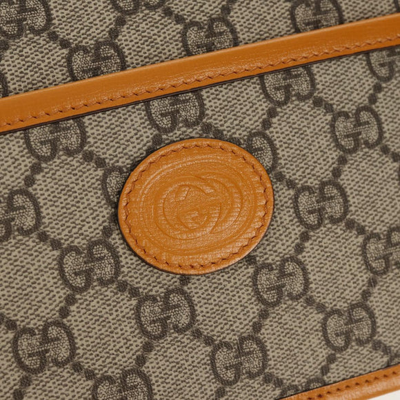 GUCCI GG Supreme Clutch Bag PVC Beige Gold 625764 Auth 147688M