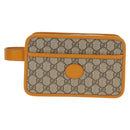 GUCCI GG Supreme Clutch Bag PVC Beige Gold 625764 Auth 147688M-13