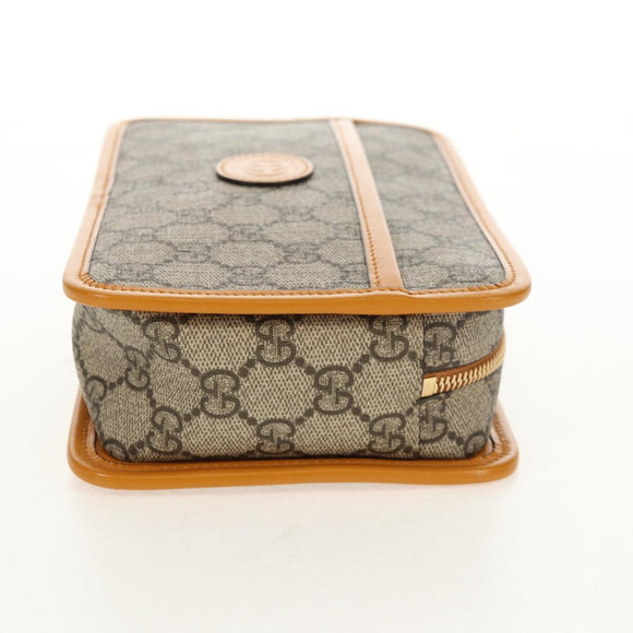 GUCCI GG Supreme Clutch Bag PVC Beige Gold 625764 Auth 147688M