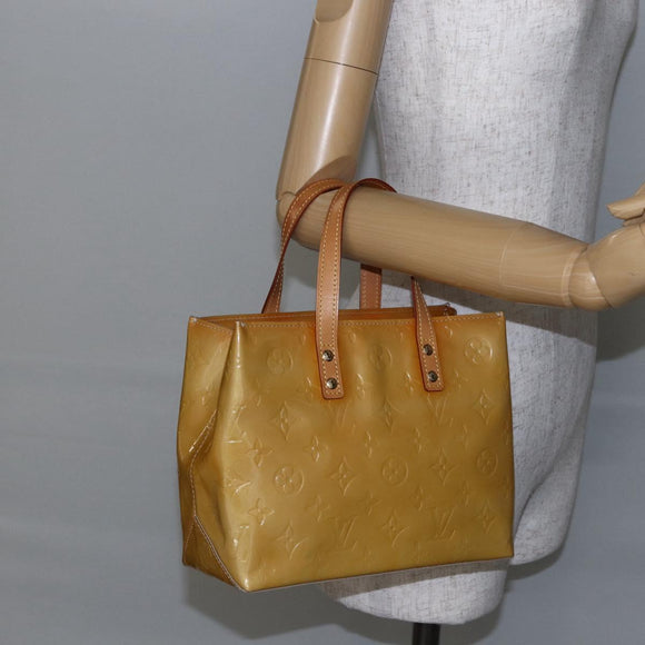 LOUIS VUITTON Monogram Vernis Reade PM Hand Bag Beige M91334 LV Auth 147708