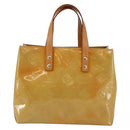 LOUIS VUITTON Monogram Vernis Reade PM Hand Bag Beige M91334 LV Auth 147708-2