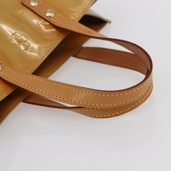LOUIS VUITTON Monogram Vernis Reade PM Hand Bag Beige M91334 LV Auth 147708