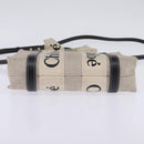 Chloe Woody Small Hand Bag Canvas 2way Beige Navy Auth 147711-5