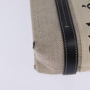 Chloe Woody Small Hand Bag Canvas 2way Beige Navy Auth 147711-17