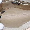 Chloe Woody Small Hand Bag Canvas 2way Beige Navy Auth 147711-11