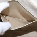 Chloe Woody Small Hand Bag Canvas 2way Beige Navy Auth 147711-21