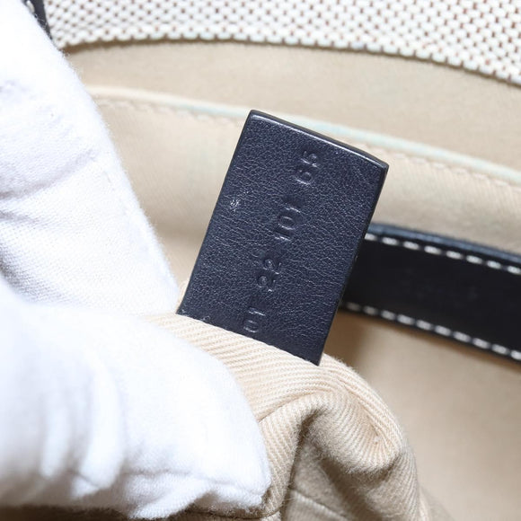 Chloe Woody Small Hand Bag Canvas 2way Beige Navy Auth 147711