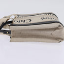 Chloe Woody Small Hand Bag Canvas 2way Beige Navy Auth 147711-3