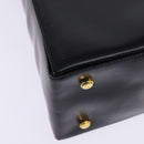 Salvatore Ferragamo Gancini Hand Bag Leather 2way Black Gold Auth 147713-17