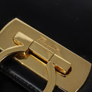 Salvatore Ferragamo Gancini Hand Bag Leather 2way Black Gold Auth 147713-19