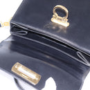 Salvatore Ferragamo Gancini Hand Bag Leather 2way Black Gold Auth 147713-10