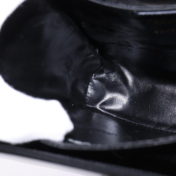 Salvatore Ferragamo Gancini Hand Bag Leather 2way Black Gold Auth 147713