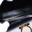 Salvatore Ferragamo Gancini Hand Bag Leather 2way Black Gold Auth 147713-22