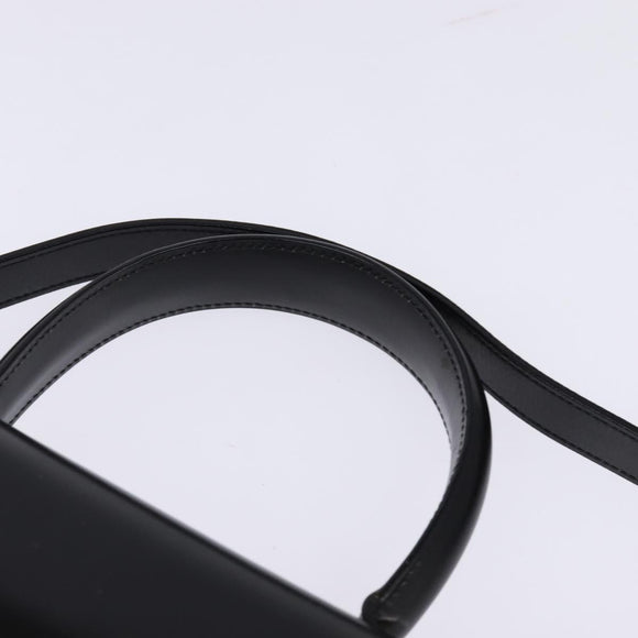 Salvatore Ferragamo Gancini Hand Bag Leather 2way Black Gold Auth 147713