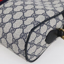 GUCCI GG Supreme Sherry Line Shoulder Bag PVC Navy Gold 72 001 4071 Auth 147721-15