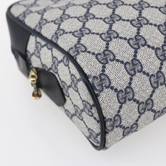 GUCCI GG Supreme Sherry Line Shoulder Bag PVC Navy Gold 72 001 4071 Auth 147721