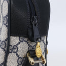 GUCCI GG Supreme Sherry Line Shoulder Bag PVC Navy Gold 72 001 4071 Auth 147721-8