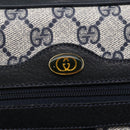 GUCCI GG Supreme Sherry Line Shoulder Bag PVC Navy Gold 72 001 4071 Auth 147721-17