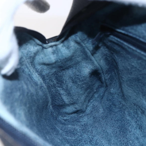 GUCCI GG Supreme Sherry Line Shoulder Bag PVC Navy Gold 72 001 4071 Auth 147721