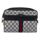 GUCCI GG Supreme Sherry Line Shoulder Bag PVC Navy Gold 72 001 4071 Auth 147721-13