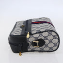 GUCCI GG Supreme Sherry Line Shoulder Bag PVC Navy Gold 72 001 4071 Auth 147721-3