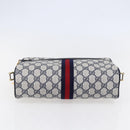 GUCCI GG Supreme Sherry Line Shoulder Bag PVC Navy Gold 72 001 4071 Auth 147721-6