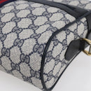 GUCCI GG Supreme Sherry Line Shoulder Bag PVC Navy Gold 72 001 4071 Auth 147721-7